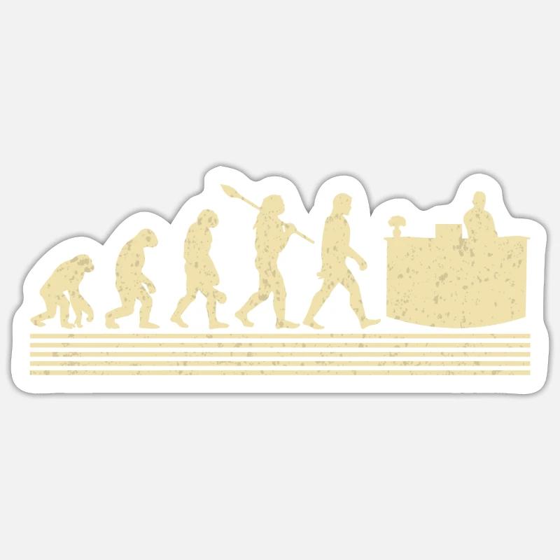Evolution Der Rezeptionisten - Sticker Größe S (10 x 10 cm) - Mattweiß