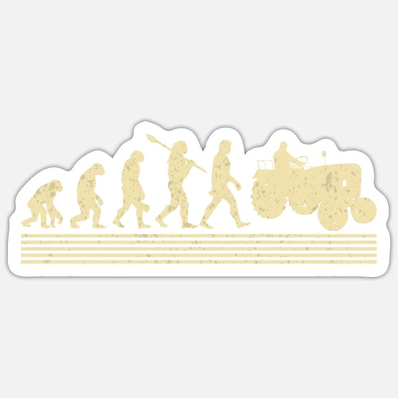 Farmer evolution - Sticker size S (10 x 10 cm) - white matte