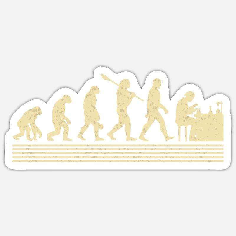 Évolution des chimistes - Sticker taille S (10 x 10 cm) - blanc mat
