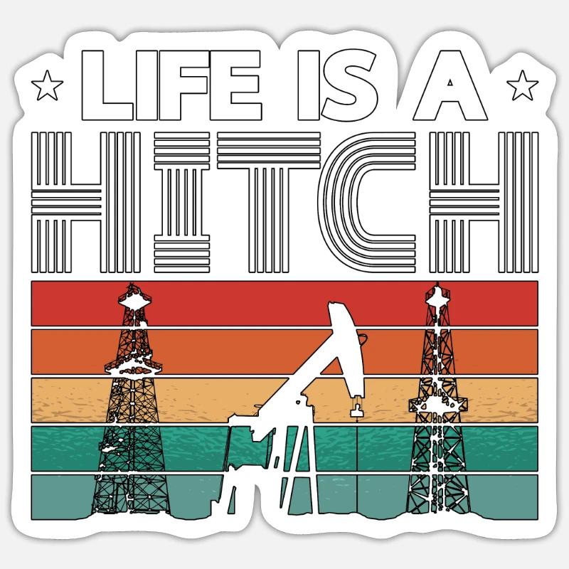 Das Leben Eines Ölfeldarbeiters Ist Ein Retro Sticker Größe S (10 x 10 cm)