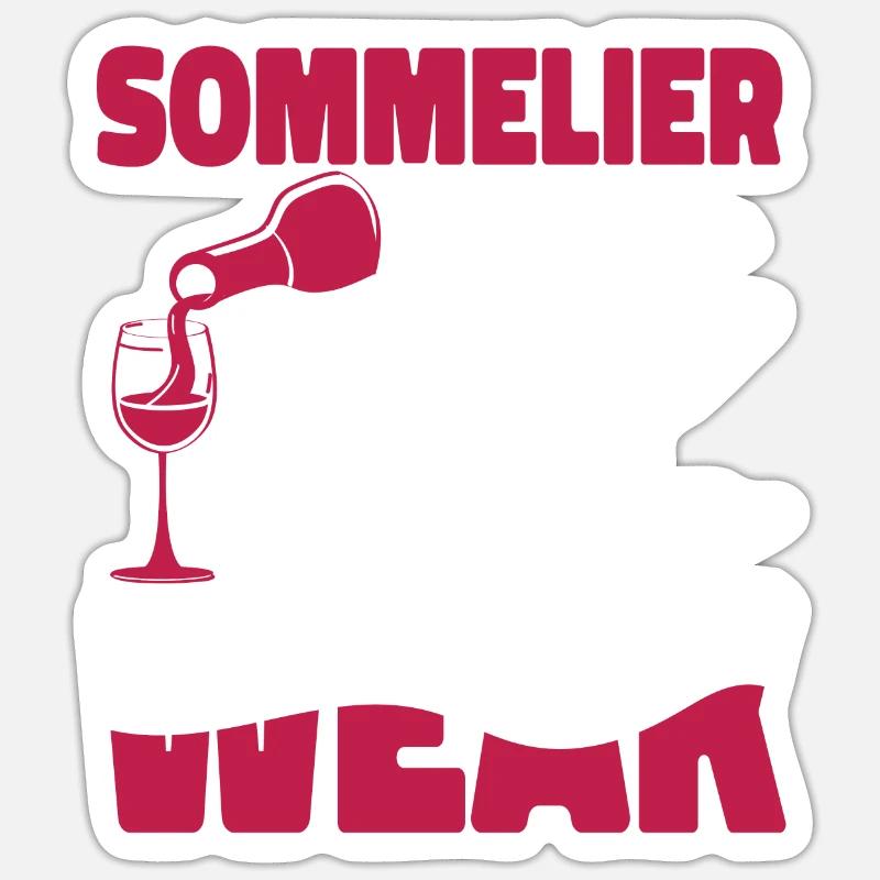 Sommelier Wine Drinking Tasting - Sticker Größe S (10 x 10 cm) - Mattweiß