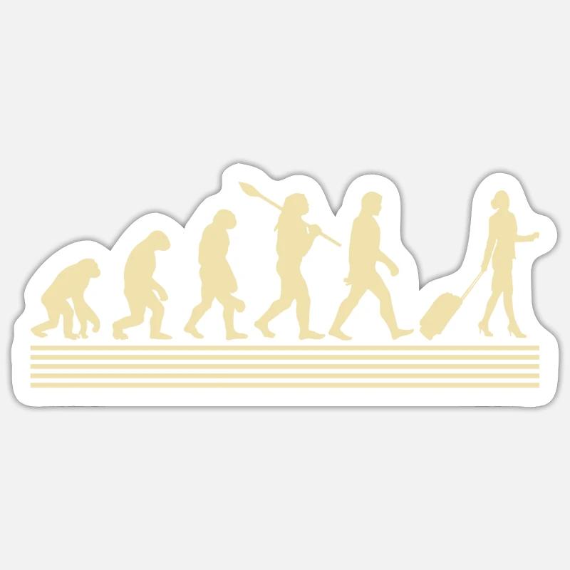 Stewardesses evolution - Sticker size S (10 x 10 cm) - white matte
