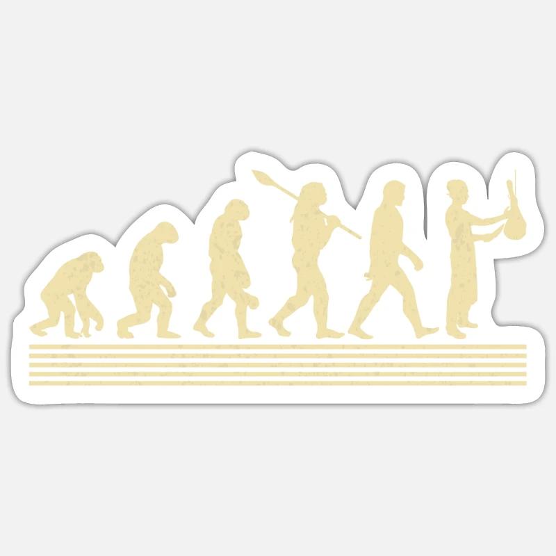 Metzger-evolution - Sticker Größe S (10 x 10 cm) - Mattweiß