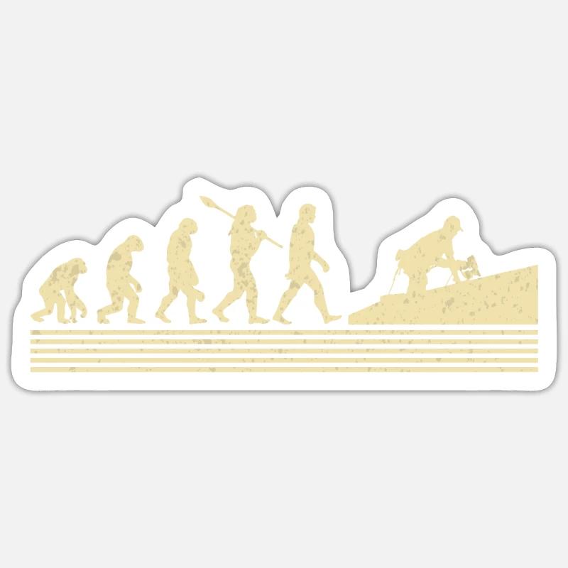 Dachdecker Evolution - Sticker Größe S (10 x 10 cm) - Mattweiß