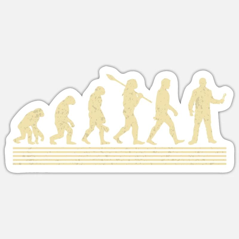 Evolution Des Anlagenmechanikers - Sticker Größe S (10 x 10 cm) - Mattweiß