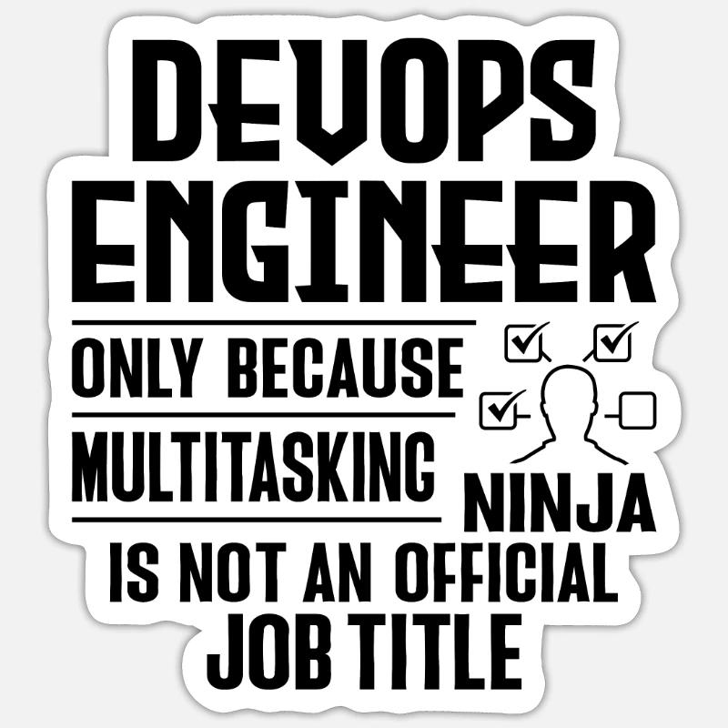 Sys-Admin Developer Devops Engineer - Sticker size S (10 x 10 cm) - white matte