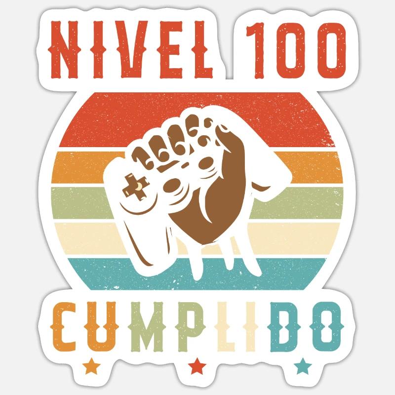 Niveau 100 Complet - Sticker taille S (10 x 10 cm) - blanc mat