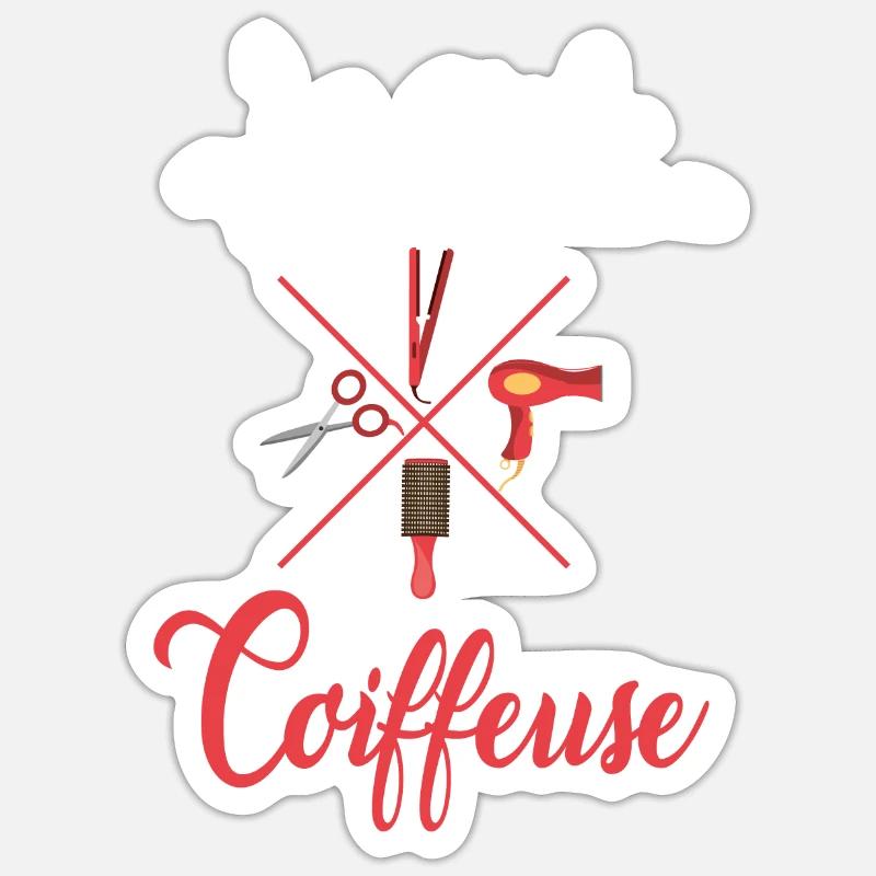 je suis coiffeuse Sticker taille S (10 x 10 cm)