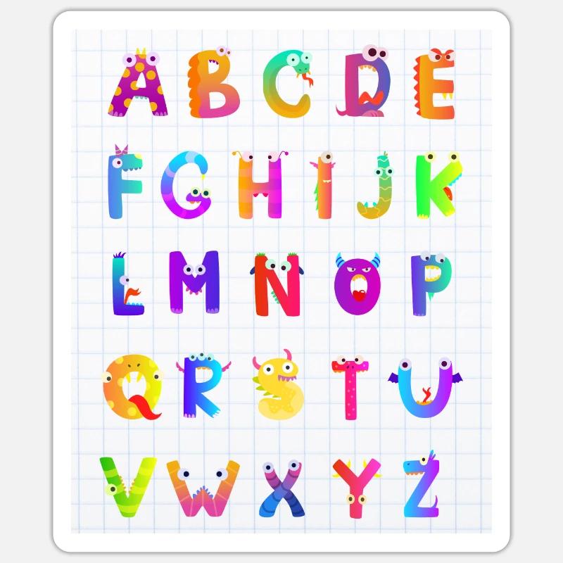 A B C Grerman - Sticker taille S (10 x 10 cm) - blanc mat