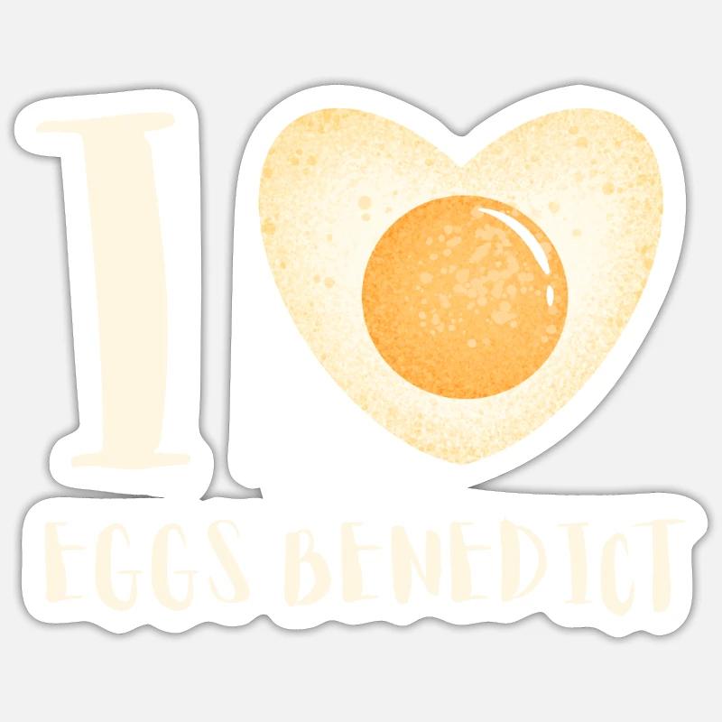 Oeufs Bénédicte Omelettee Petit Déjeuner Brunch Sticker taille S (10 x 10 cm)