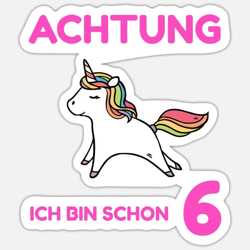Achtung ich bin schon 6 Sticker Größe S (10 x 10 cm)