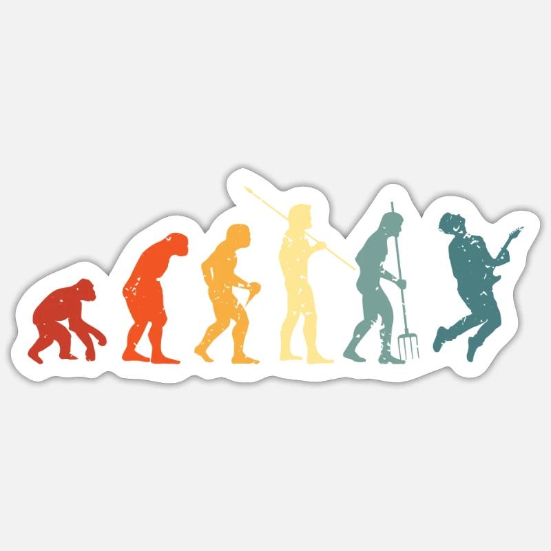 Guitar Evolution Guitar Lovers Guitarist Sticker size S (10 x 10 cm)
