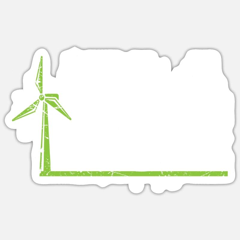 Je suis un fan éolien énergie renouvelable éolienne éolienne éolienne - Sticker taille S (10 x 10 cm) - blanc mat