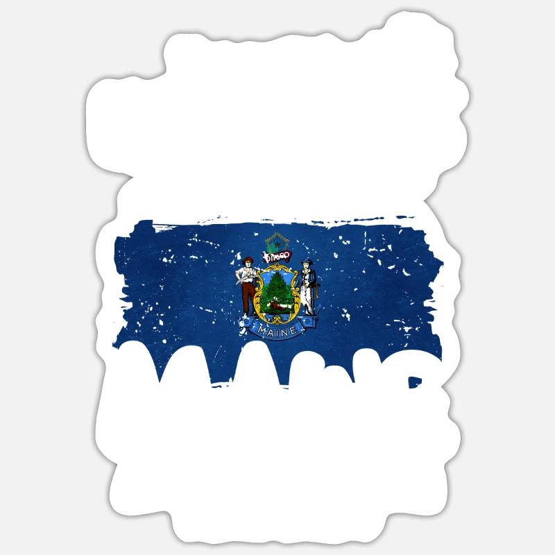 Maine - Sticker Größe S (10 x 10 cm) - Mattweiß