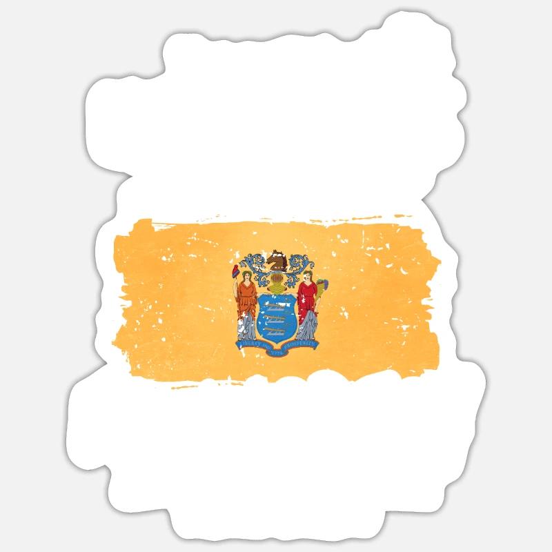 New Jersey - Sticker taille S (10 x 10 cm) - blanc mat