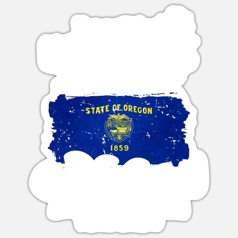 Oregon - Sticker taille S (10 x 10 cm) - blanc mat