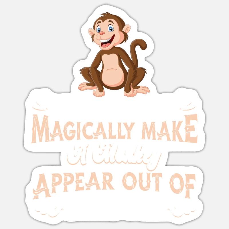 Affe - Sticker Größe S (10 x 10 cm) - Mattweiß