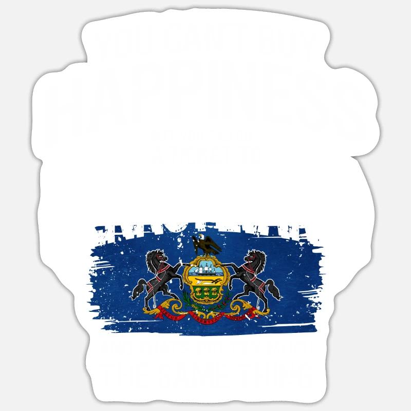Pennsylvanie - Sticker taille S (10 x 10 cm) - blanc mat
