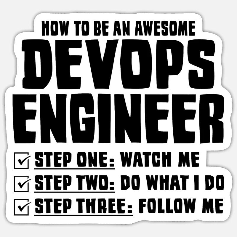 Développeur Devops Sys-Admin Sticker taille S (10 x 10 cm)