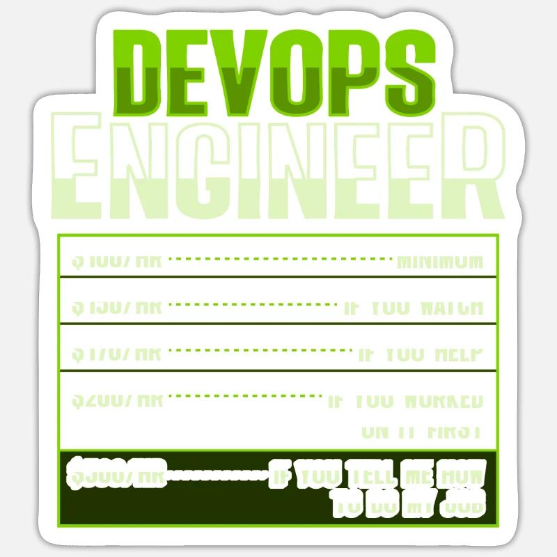 Devops Sys-Admin Entwickler Sticker Größe S (10 x 10 cm)