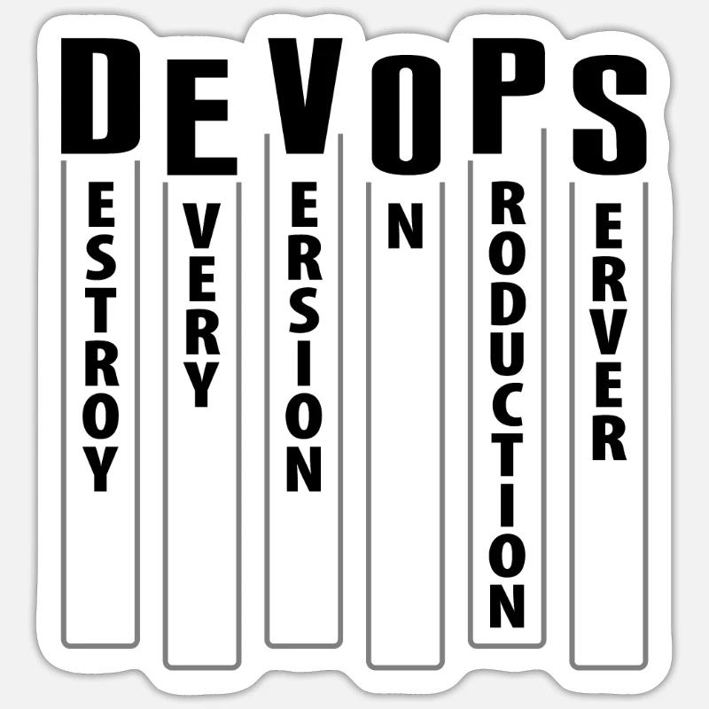 Développeur Devops Sys-Admin - Sticker taille S (10 x 10 cm) - blanc mat