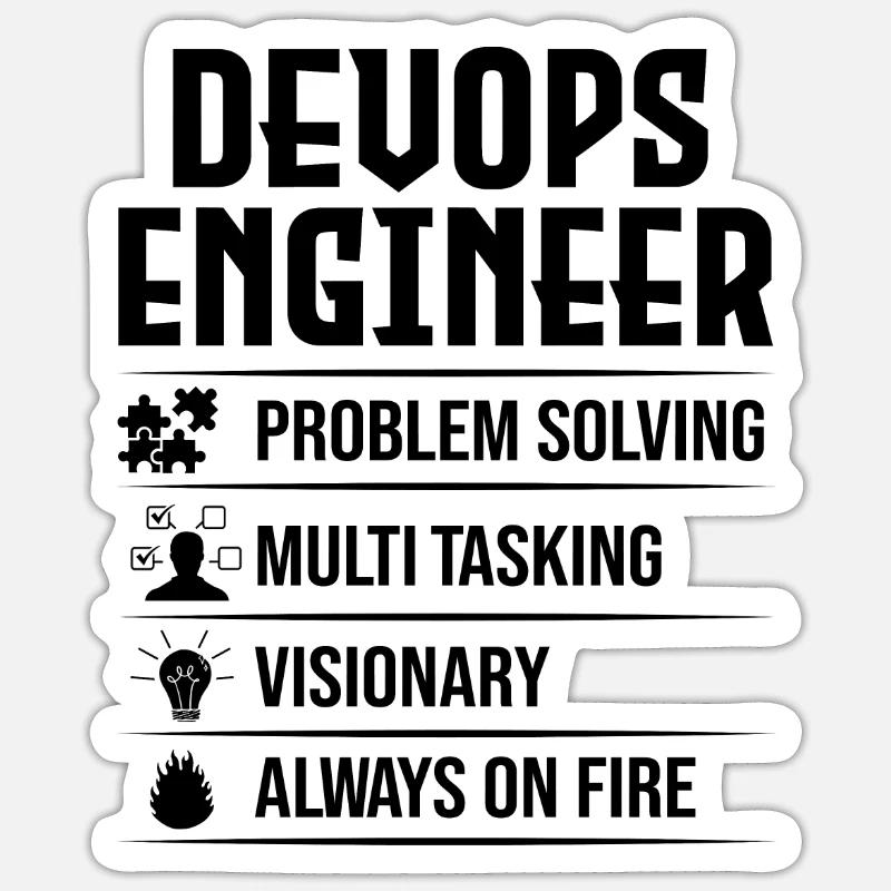 Développeur Devops Sys-Admin Sticker taille S (10 x 10 cm)