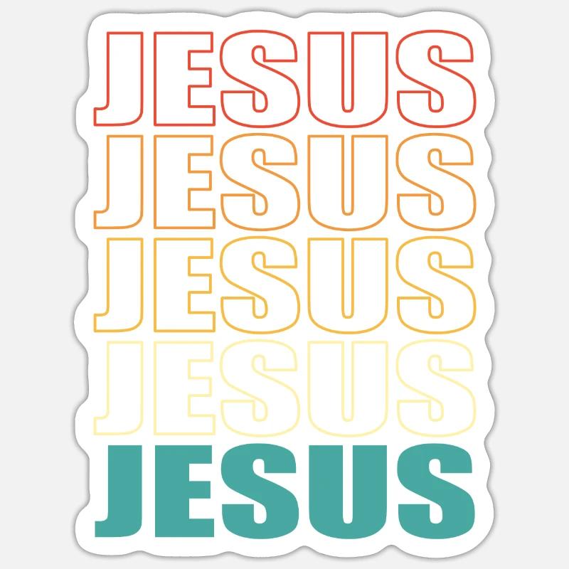 Jésus Dieu Cadeau Cool - Sticker taille S (10 x 10 cm) - blanc mat