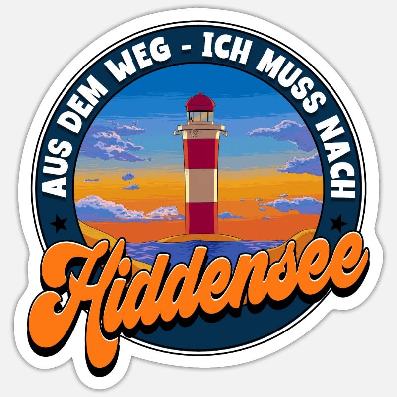 Hiddensee - Sticker Größe S (10 x 10 cm) - Mattweiß