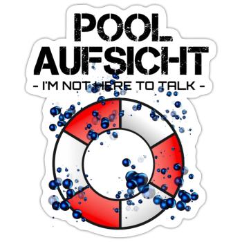 Aufsicht Rettungsschwimmer - Sticker Größe S (10 x 10 cm) - Mattweiß - Vorne