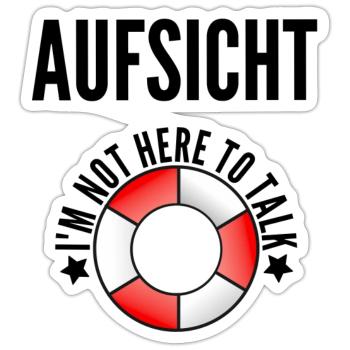 AUFSICHT Badeaufsicht - Sticker Größe S (10 x 10 cm) - Mattweiß - Vorne