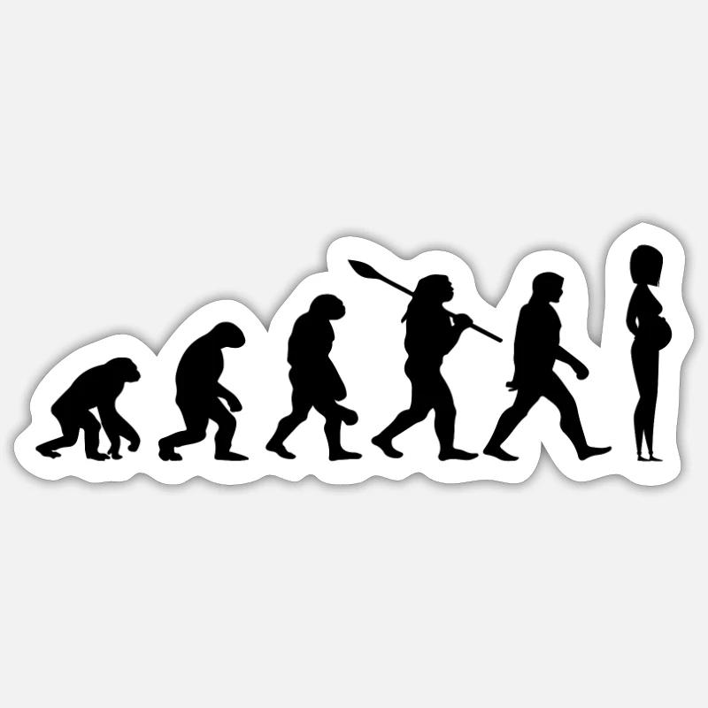 Evolution femmes enceintes - Sticker taille S (10 x 10 cm) - blanc mat