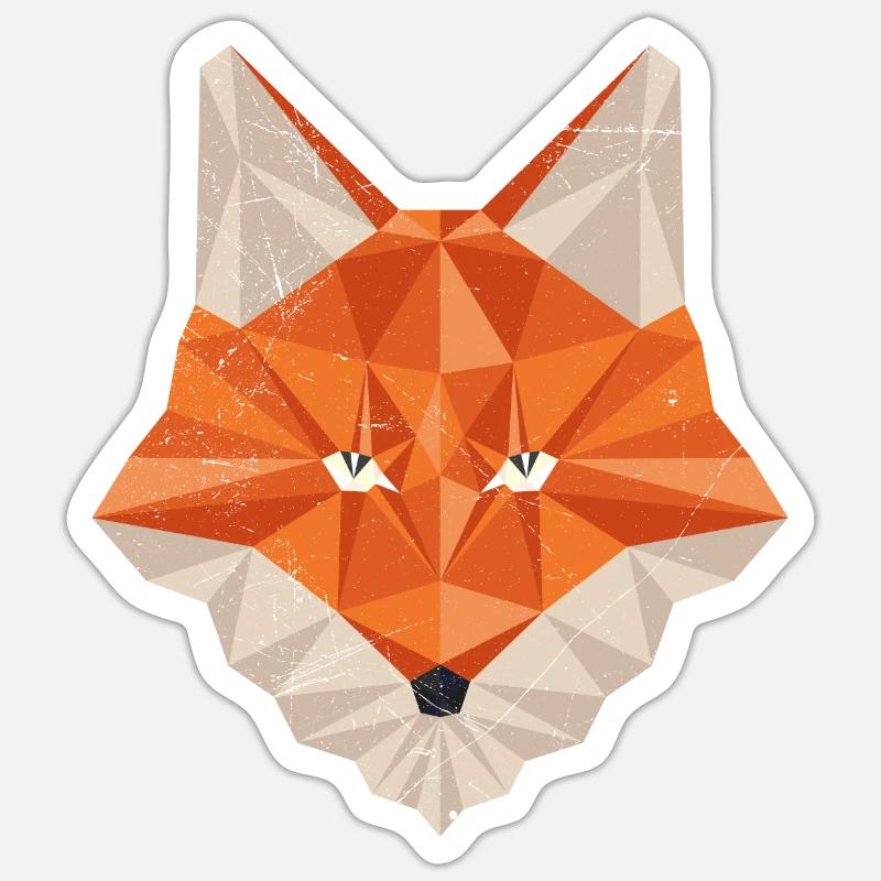 Fox Polygon Hunter Hunting Sticker size S (10 x 10 cm)