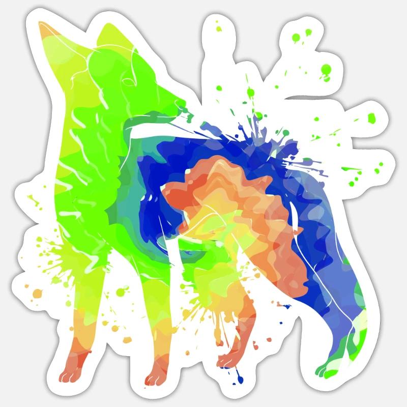 Fuchs Kunst Jäger Fuchsjagd Jagd Sticker Größe S (10 x 10 cm)