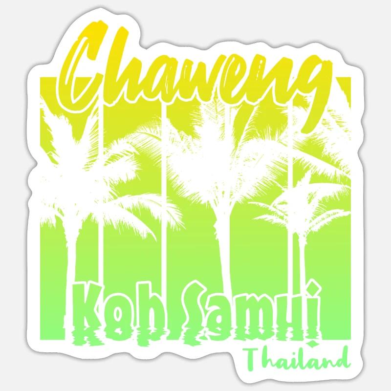 Chaweng Koh Samui Thaïlande - Sticker taille S (10 x 10 cm) - blanc mat