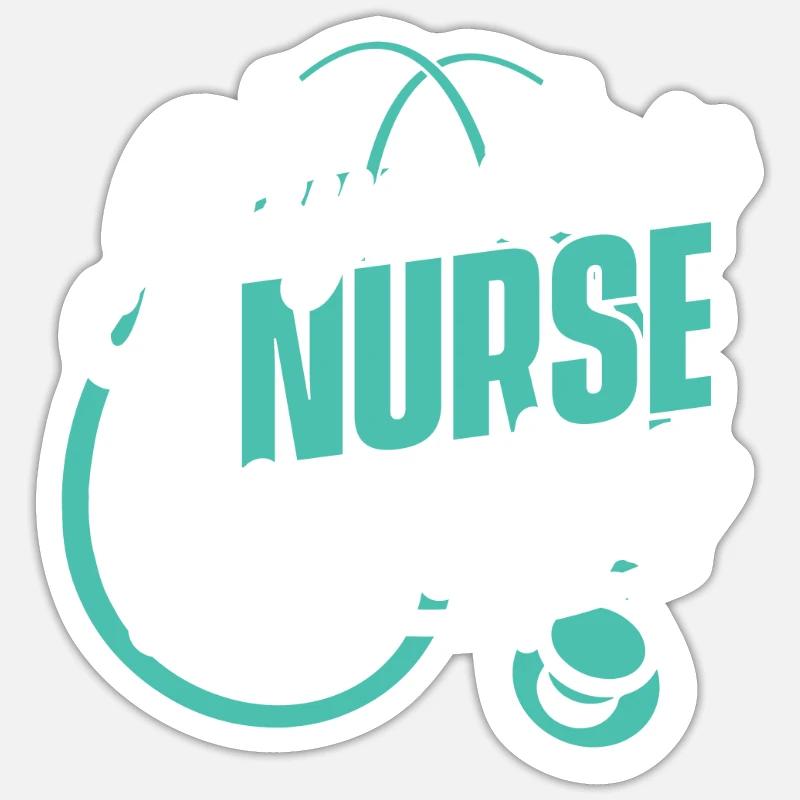 Krankenschwester - Sticker Größe S (10 x 10 cm) - Mattweiß