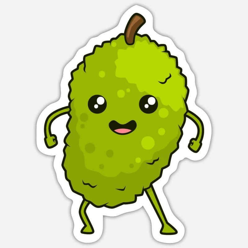Kawaii Comic Jackfrucht - Sticker Größe S (10 x 10 cm) - Mattweiß