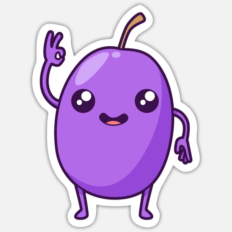 Kawaii Comic Grape - Sticker size S (10 x 10 cm) - white matte