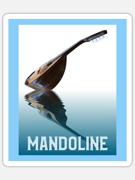 Mandoline mit Spiegelung im Wasser - Sticker Größe S (10 x 10 cm) - Mattweiß