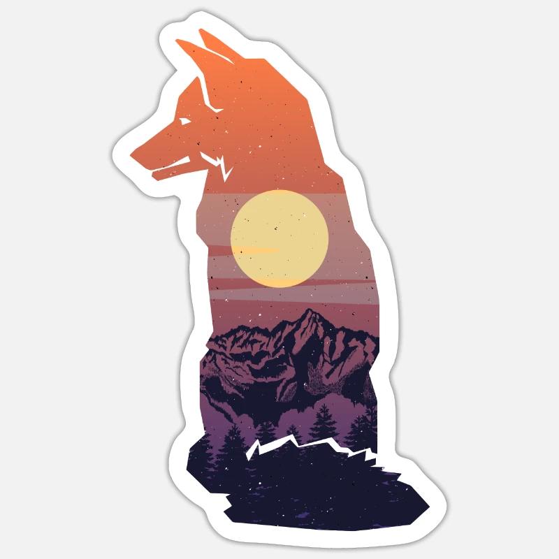 Fuchs Jagd Jäger Sticker Größe S (10 x 10 cm)