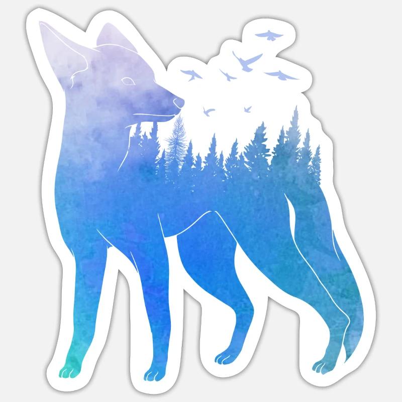 Fuchs Walddesign Fuchsjäger Jagd Sticker Größe S (10 x 10 cm)