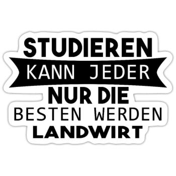 Landwirt Geschenk - Sticker Größe S (10 x 10 cm) - Mattweiß - Vorne