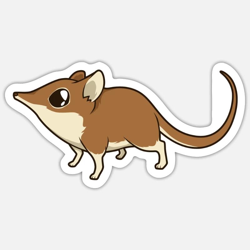 Sauteur proboscis kawaii - Sticker taille S (10 x 10 cm) - blanc mat