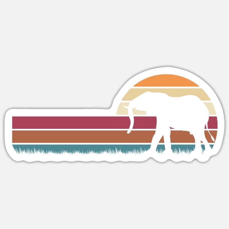 Éléphant - Sticker taille S (10 x 10 cm) - blanc mat