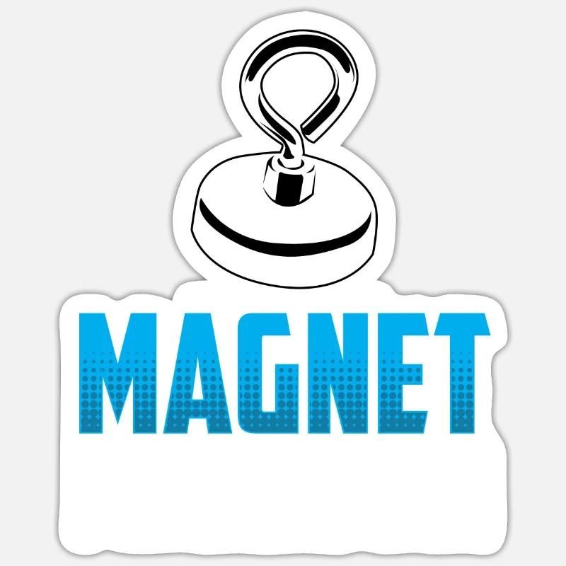 Magnetfischer Magnetfischen Magnet - Sticker Größe S (10 x 10 cm) - Mattweiß
