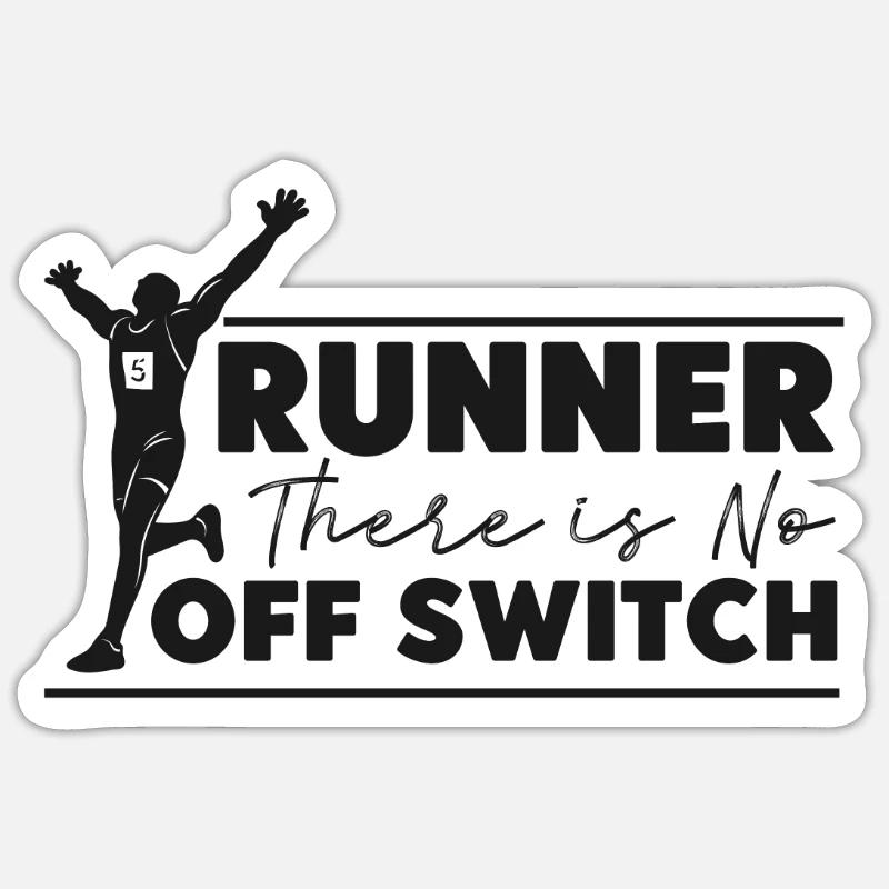 Running Runner Semi-Marathon - Sticker taille S (10 x 10 cm) - blanc mat