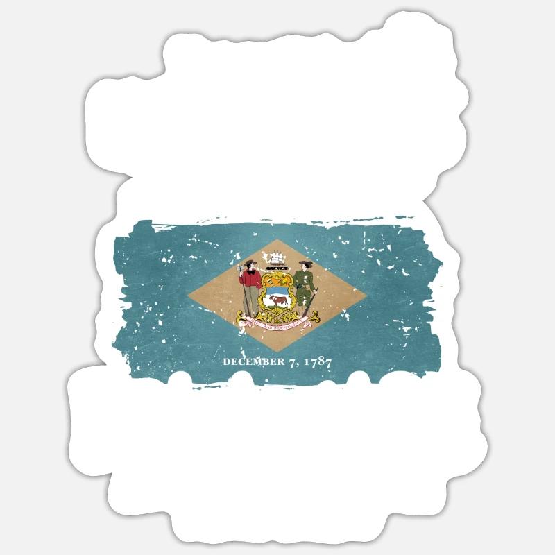 Delaware - Sticker Größe S (10 x 10 cm) - Mattweiß