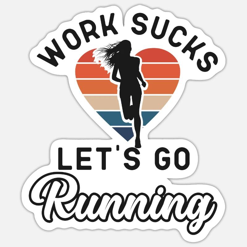 Running Runner Half Marathon - Sticker size S (10 x 10 cm) - white matte
