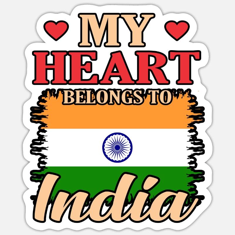 Inde - Sticker taille S (10 x 10 cm) - blanc mat