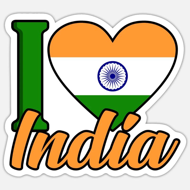 Inde - Sticker taille S (10 x 10 cm) - blanc mat