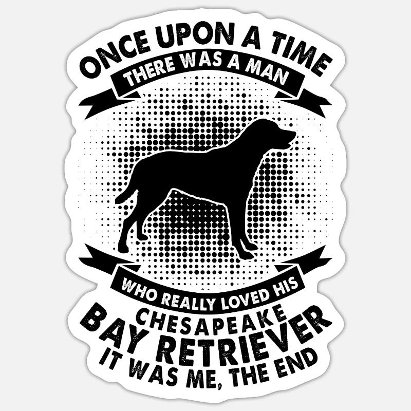 Une fois - Chesapeake Retriever - Sticker taille S (10 x 10 cm) - blanc mat